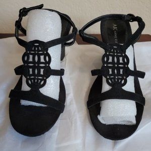 AK Anne Klein Black Suede Sandals